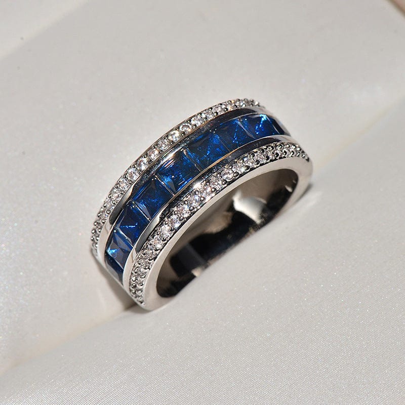 September Sapphire Triple Row Luxe Ring - Birthmonth Deals